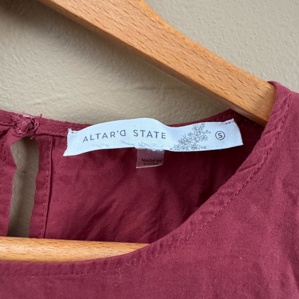 Altar'd State Plum Ruffle Blouse - Picture 3 of 4